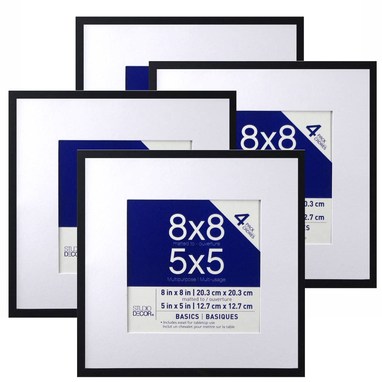 4 Pack Basics 5" x 5" Multipurpose Wall Frames By Studio Décor®